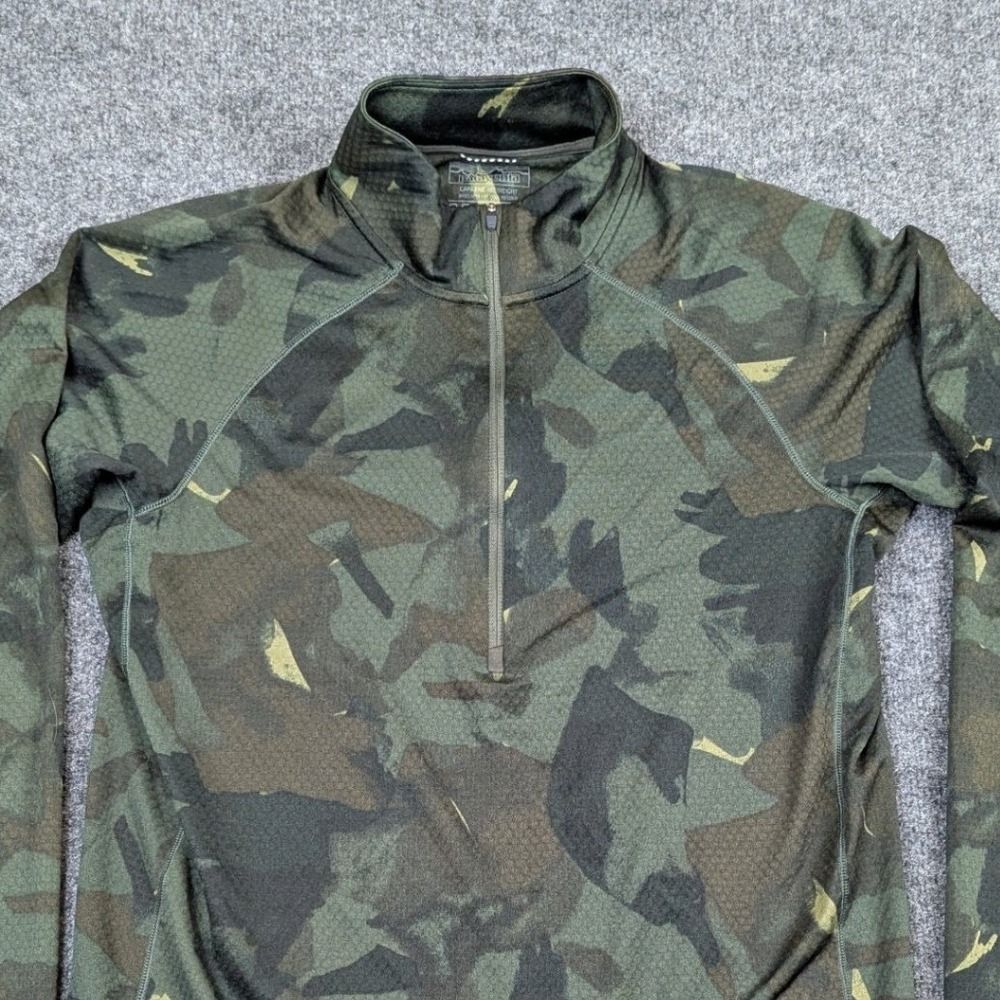 Patagonia Capilene Midweight Mens Medium 1/4 Zip Baselayer Top Camo Green